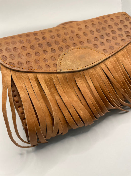 Genuine Mexican Leather Purse with Fringe